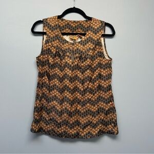 Tory Burch Silk Navy/Brown Top 6